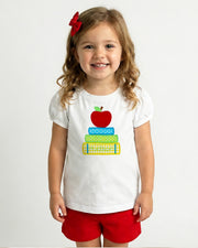 Back to School Apple on Books - Girls T-Shirt